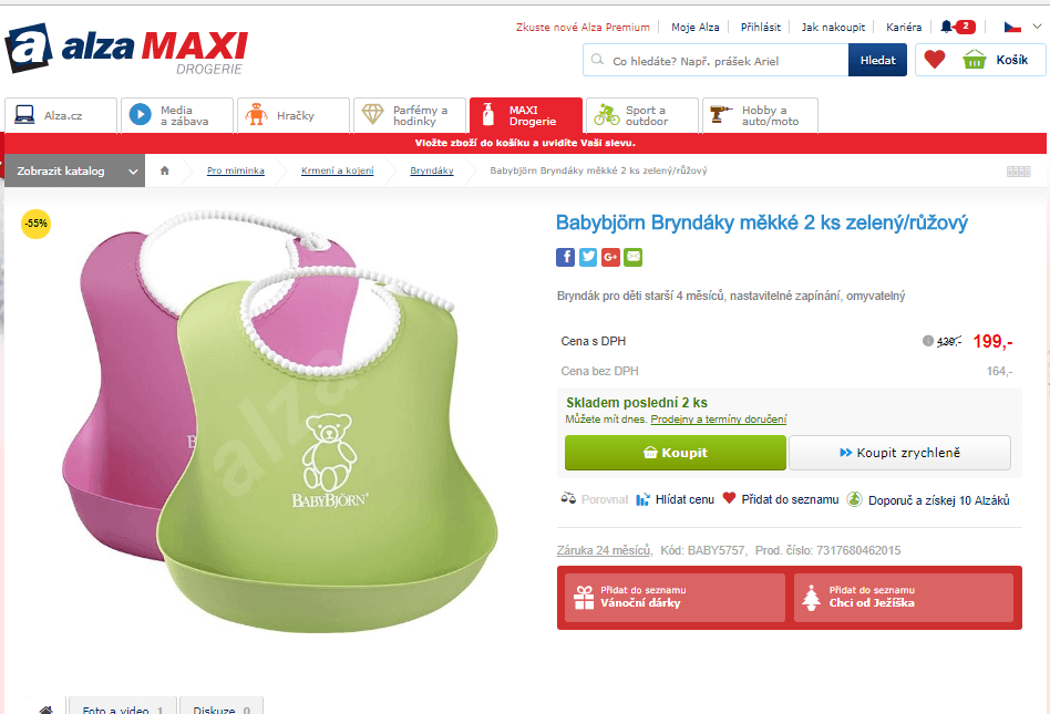 Bryndáky Babybjörn měkké, 2 ks