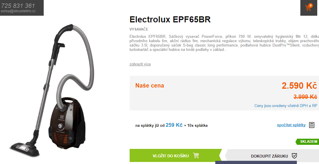 Sáčkový vysavač Electrolux