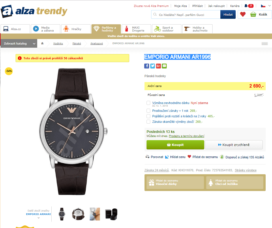 Pánské hodinky Emporio Armani AR1996