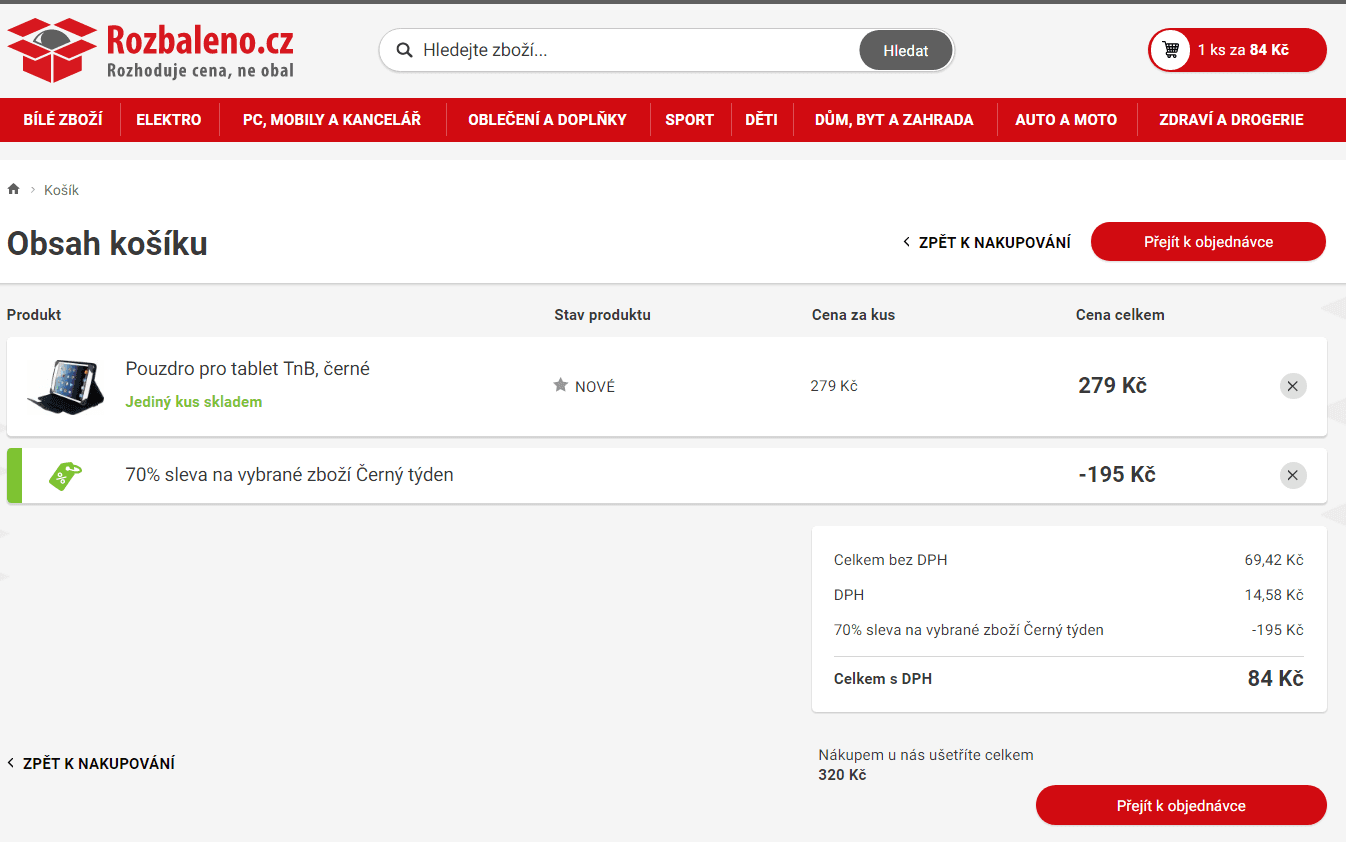 Pouzdro pro tablet 7'' univerzální, černé