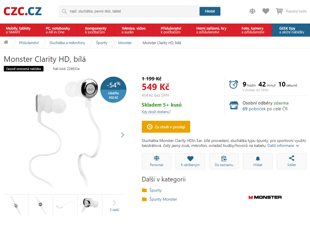 Sluchátka Monster Clarity HD In Ear