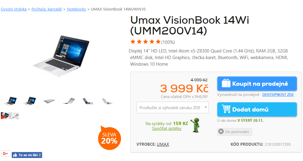 Umax, 1,84GHz, 2GB RAM, 14,1", 1,4 kg
