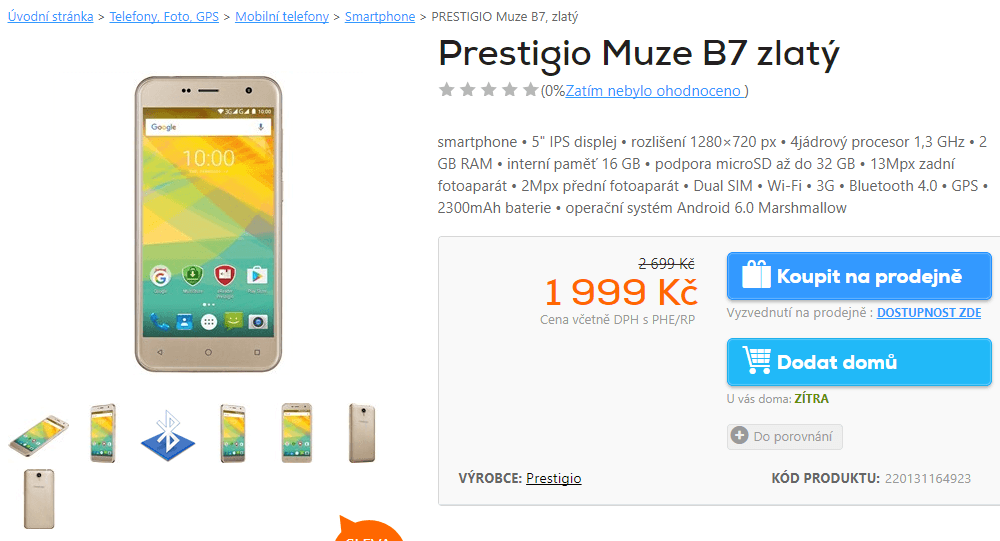 Prestigio, 4x 1,3GHz, 2GB RAM, 5"
