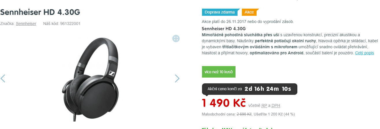 Sluchátka Sennheiser HD 4.30G