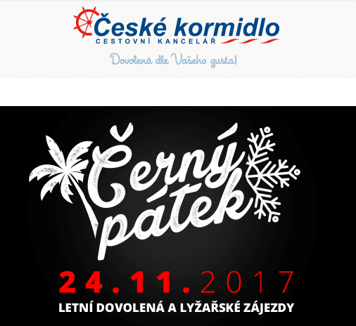 Black Friday sleva na letní a zimní zájezdy