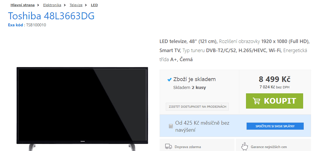 Full HD, Smart TV, 122 cm, Toshiba