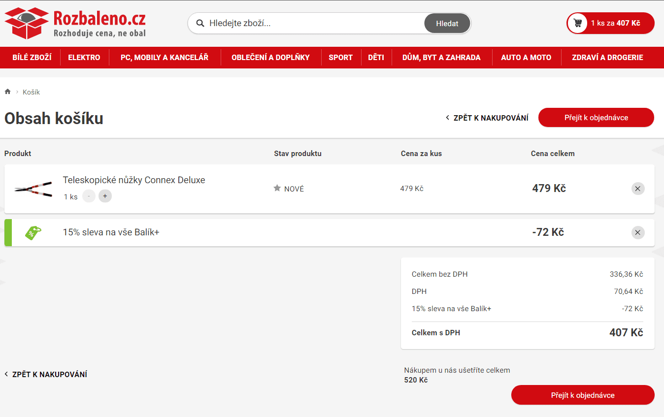 Teleskopické nůžky Connex Deluxe