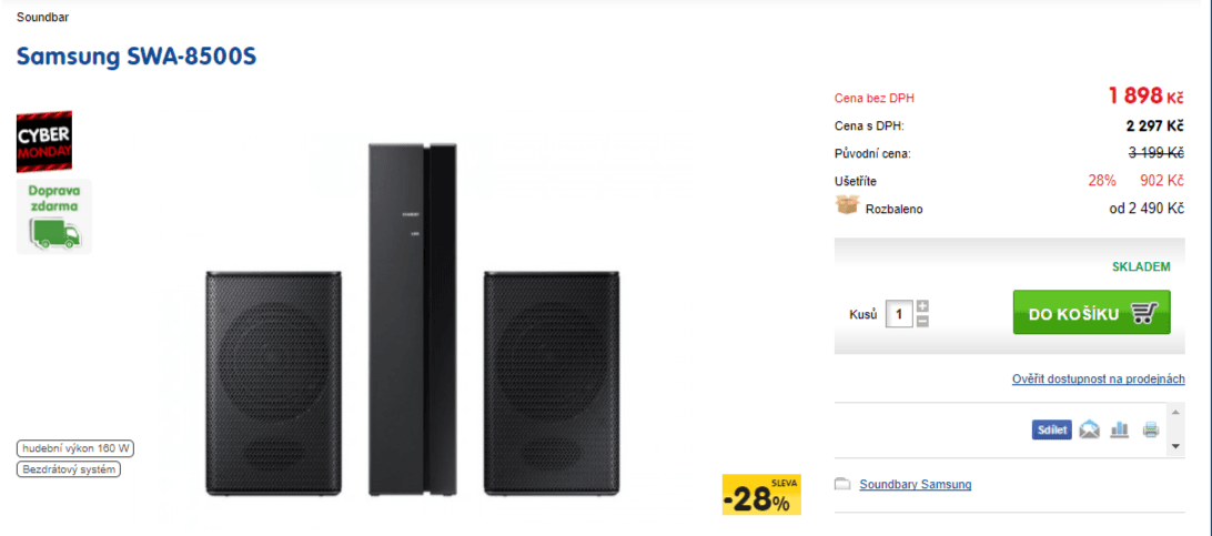 Přídavné BT reproduktory Samsung