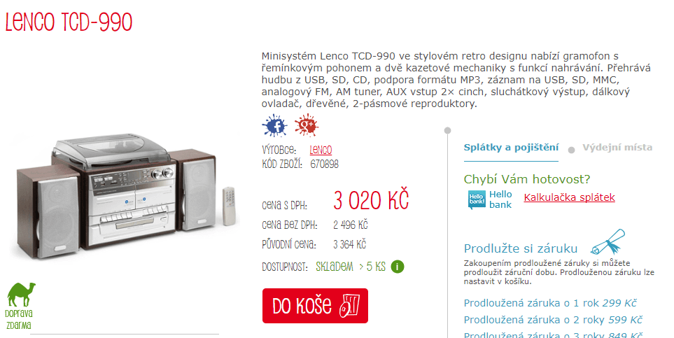 Retro HI+FI systém Lenco, USB, CD, gramofon, kazet