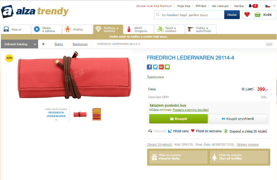 Cestovní šperkovnice Friedrich Lederwaren