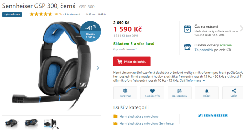 Sluchátka Sennheiser GSP 300