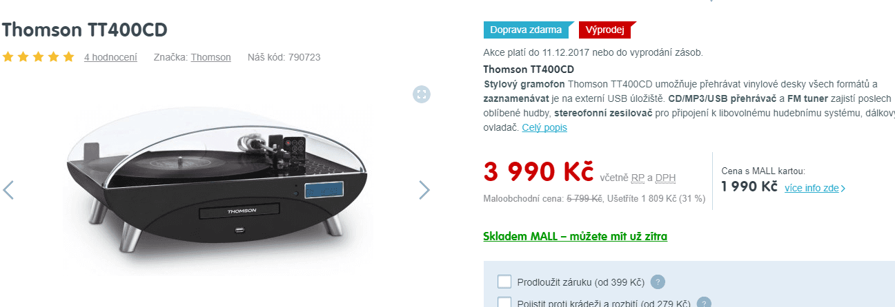 Thomson - CD, MP3, USB, vinyl (převod vinyl-USB)
