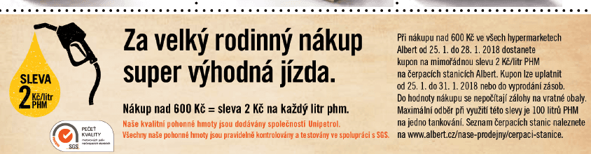 Dálniční známka 2018 a sleva na benzín