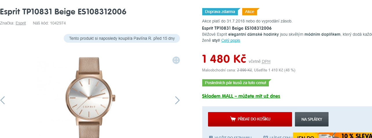 Výprodej hodinek ESPRIT