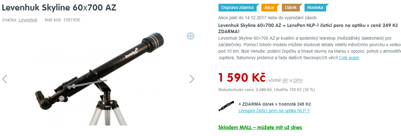 Teleskop Levenhuk Skyline 