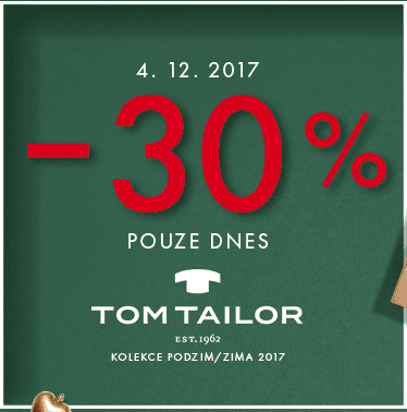 Sleva 30% na značku Tom Tailor