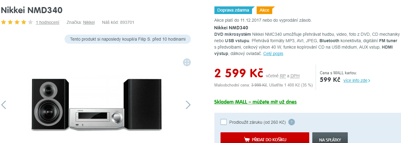 DVD, CD, USB přehrávač Nikkei - BT