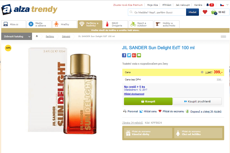 JIL SANDER Sun Delight EdT 100 ml