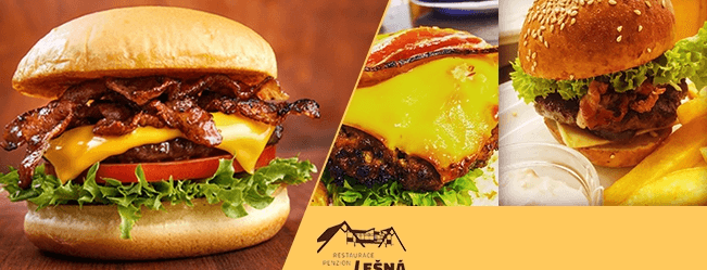 Hovězí burger s domácí bulkou a s hranolky 