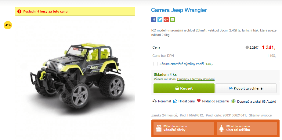 RC model Jeep, 35 cm, 20 km/h