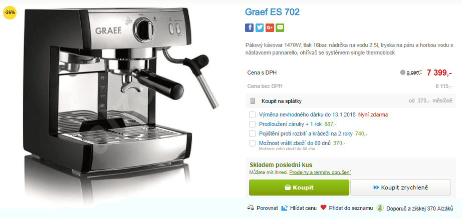 Pákové espresso Graef 702