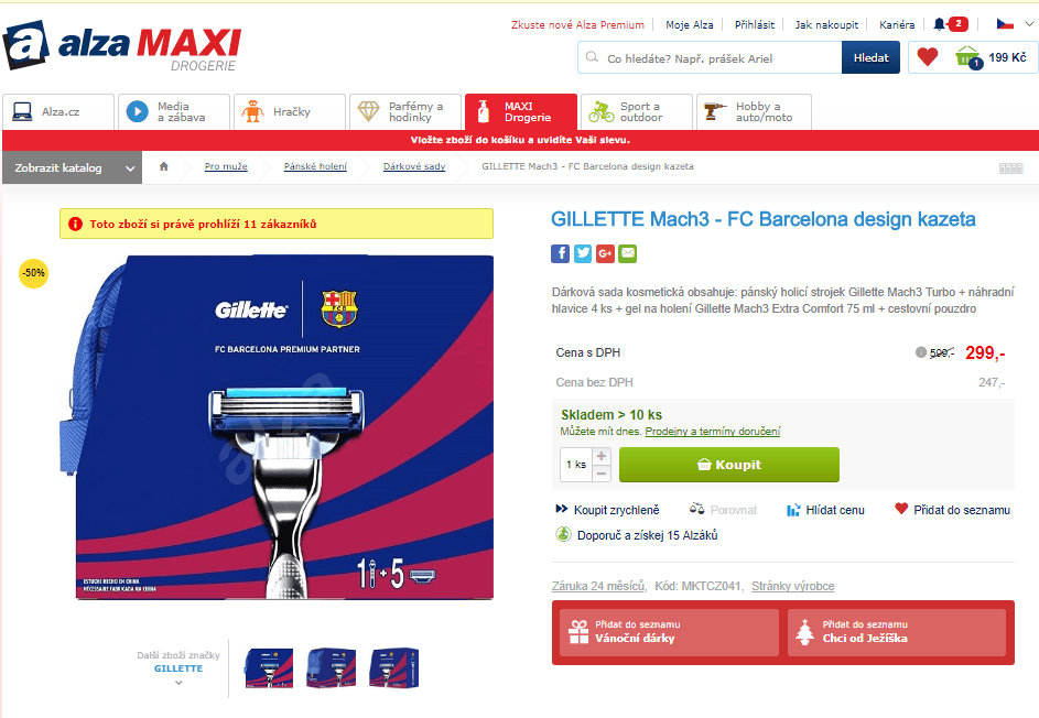 Gillette Mach3 FC Barcelona - dárková sada