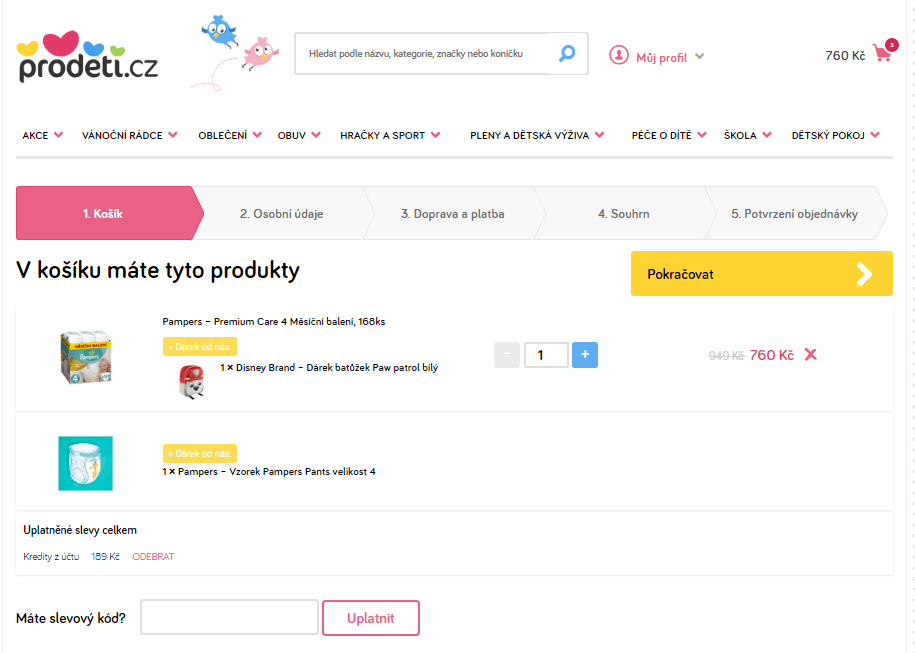 Pampers Premium Care měsíční balení