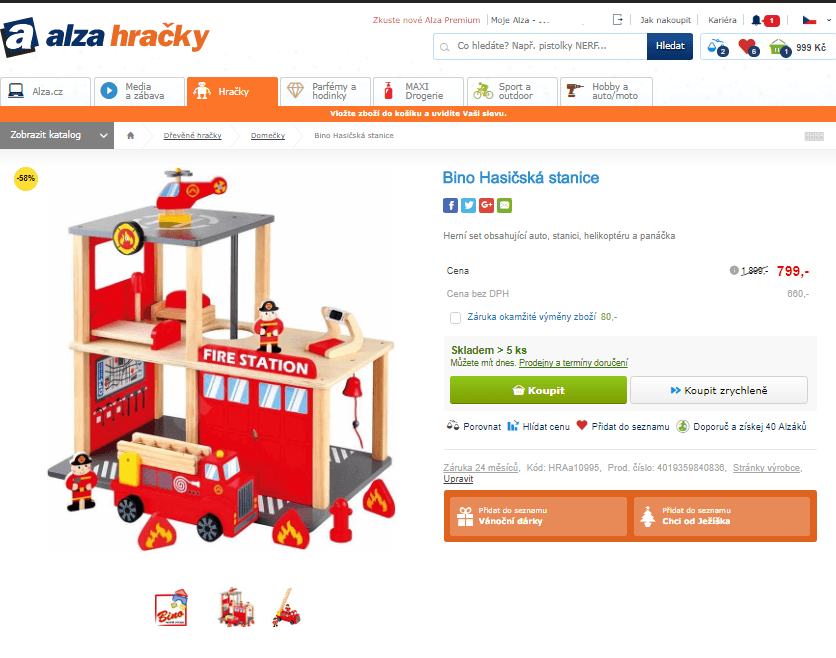 Bino Hasičská stanice dřevěná, 13 dílů