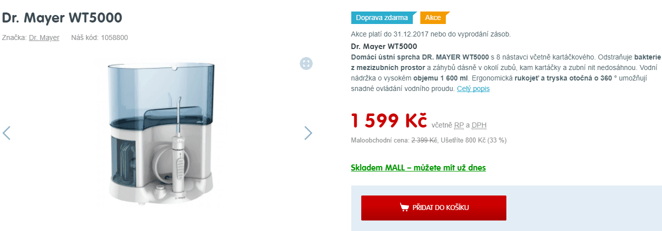 Domácí ústní sprcha Dr. Mayer WT5000