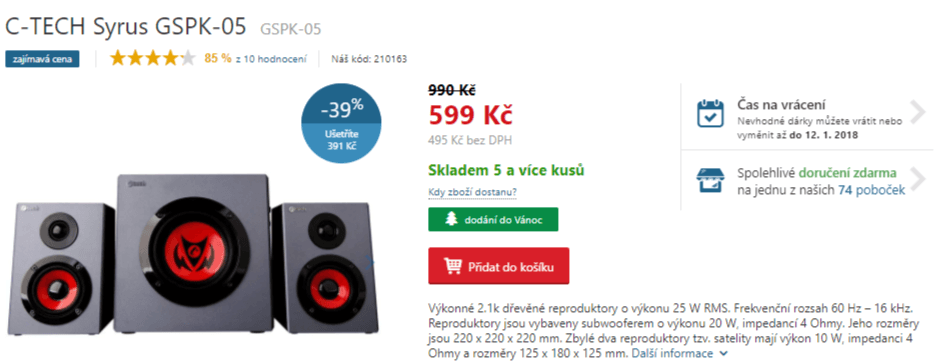 Repráky se subwooferem C-Tech Syrus