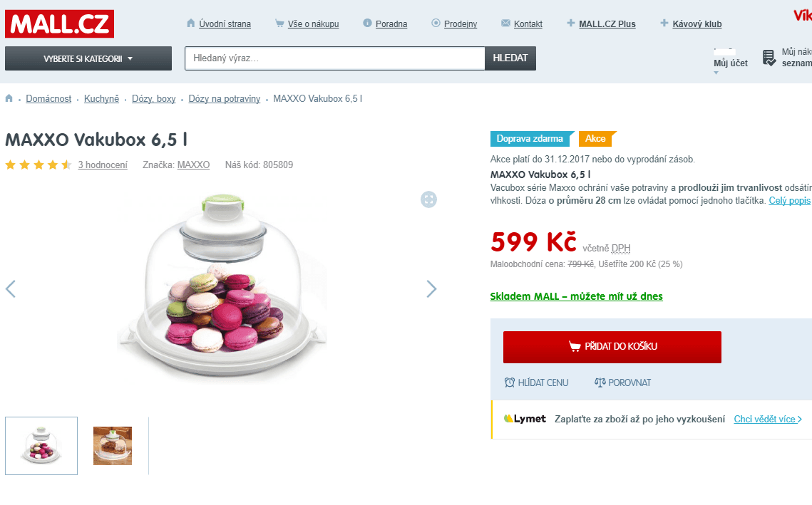 Vakubox Maxxo 6,5 l, průměr 28cm