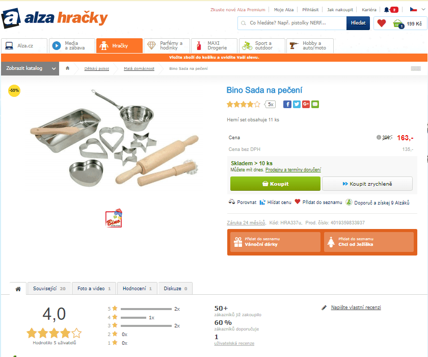 Sada na pečení Bino, 11 ks