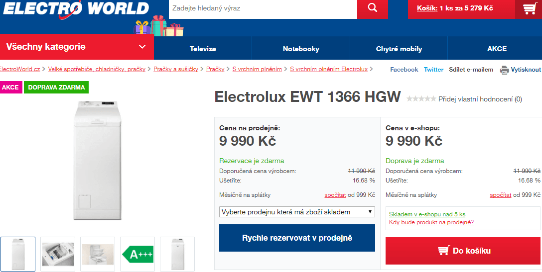 Electrolux, 6kg, 1300 ot., pára, A+++