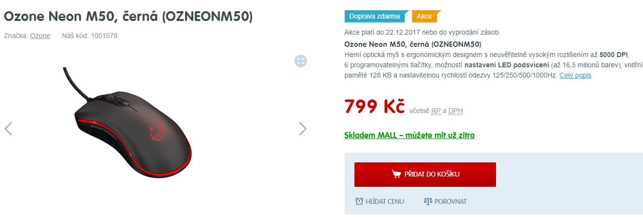 Herní myš Ozone Neon M50