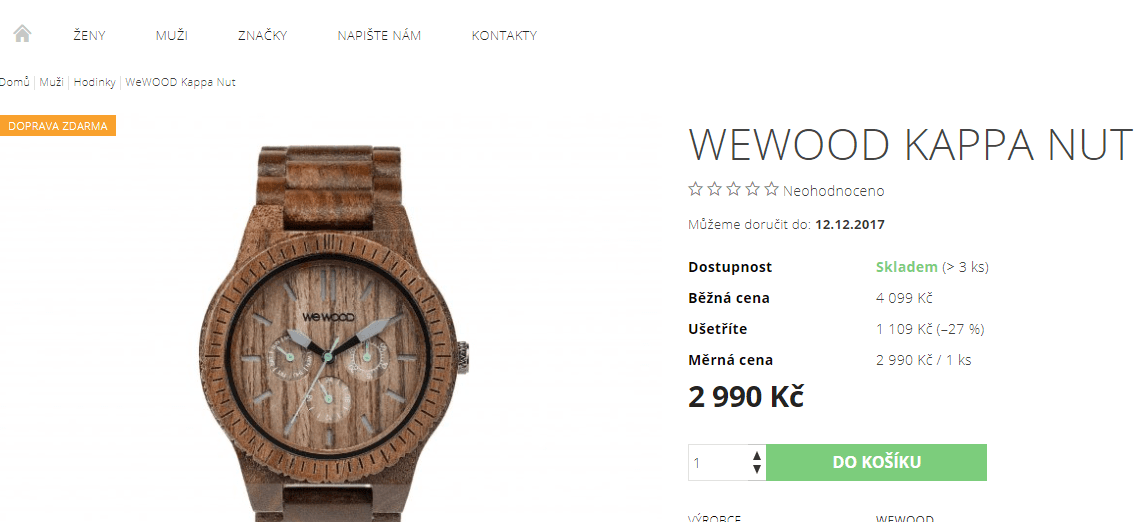 Dřevěné hodinky WeWood KAPPA Nut 