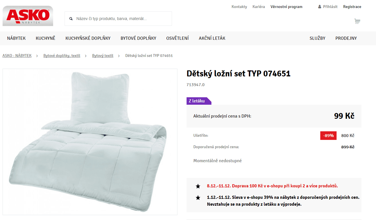 Dětský polštář a přikrývka