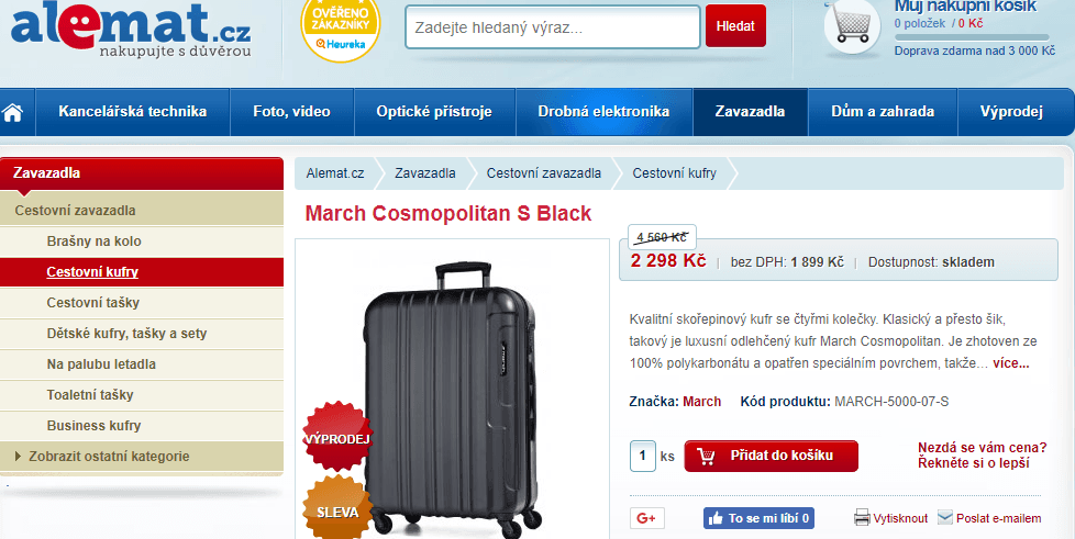 Kabinové zavazadlo March Cosmopolitan