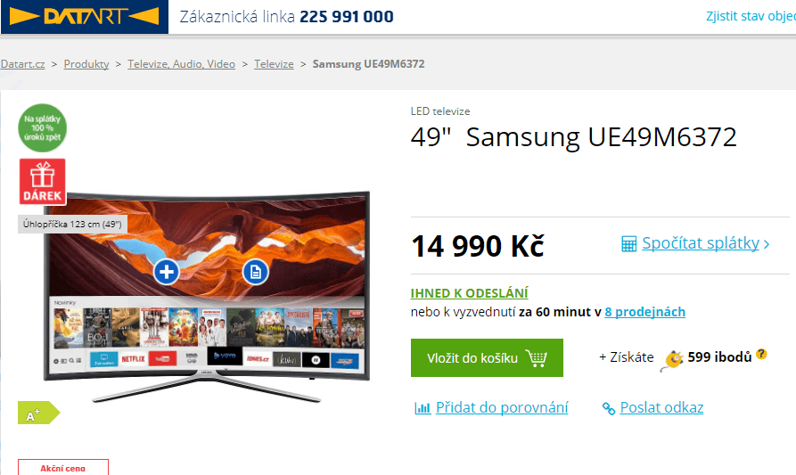 Full HD LED, zakřivená, Smart, 123cm Samsung