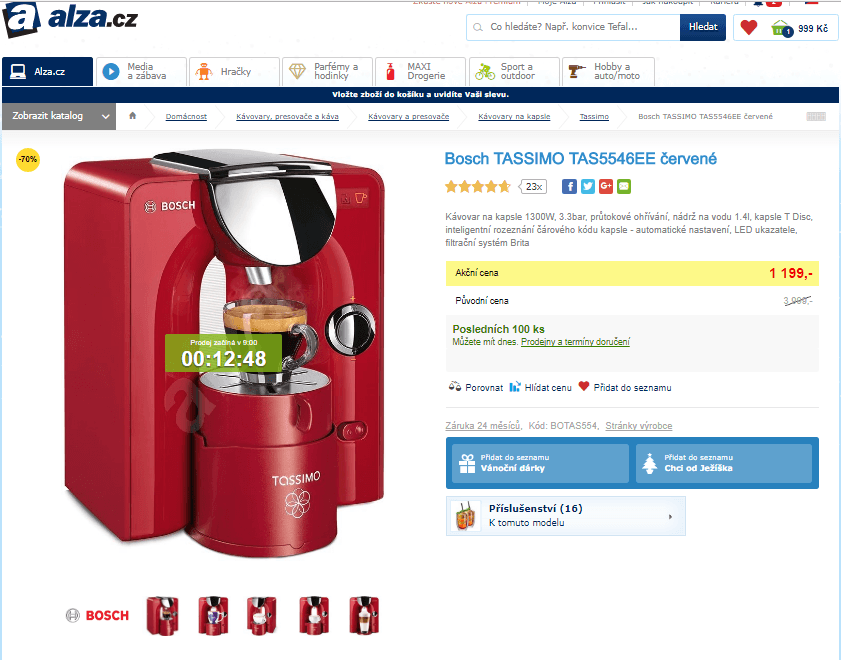Kávovar na kapsle BOSCH Tassimo