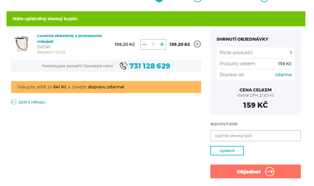 Lucerna skleněná, s provazovou rukojetí