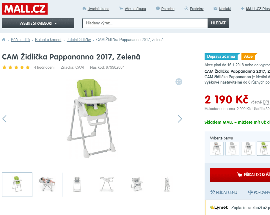 Jídelní židlička CAM Pappananna 2017