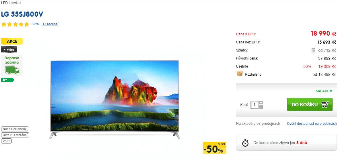 Super UHD TV, Smart, 139 cm, LG