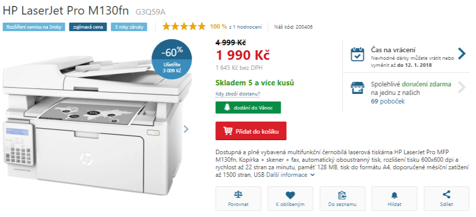 ČB, laser, multifunkce HP LaserJet Pro