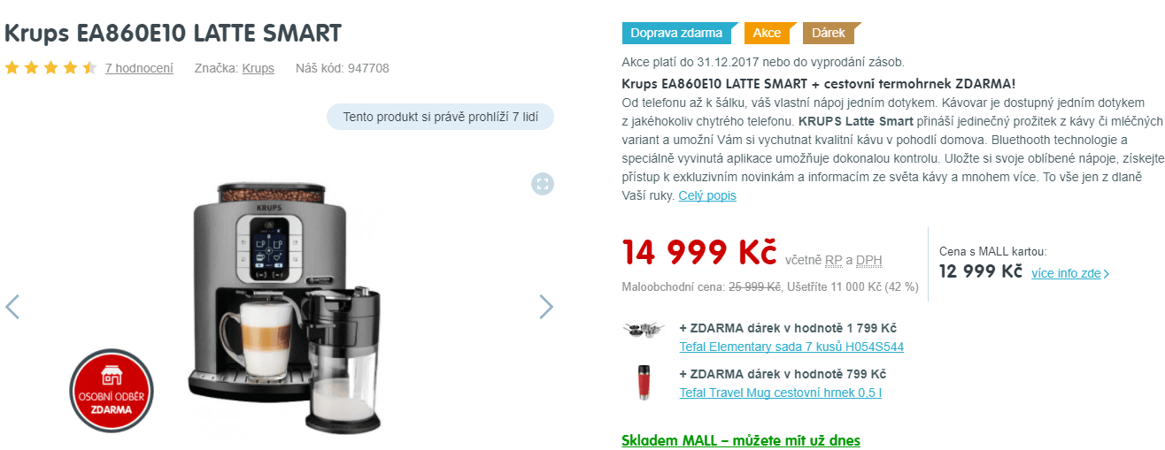 Espresso Krups EA860E10, BT, plnoautomat