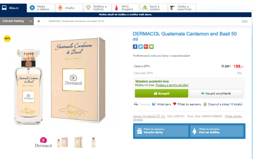 Parfémované vody Dermacol 50 ml