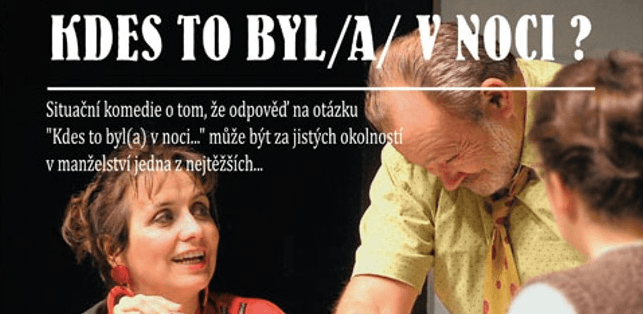 Lístek na komedii Kdes to byl(a) v noci