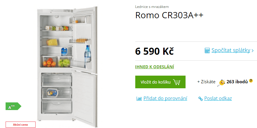 Lednice Romo, A++, 173 cm
