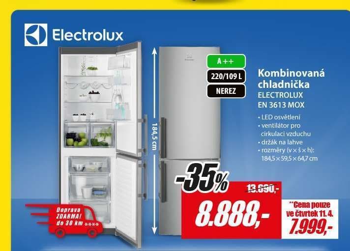 Komb. chladnička Electrolux, A++, nerez