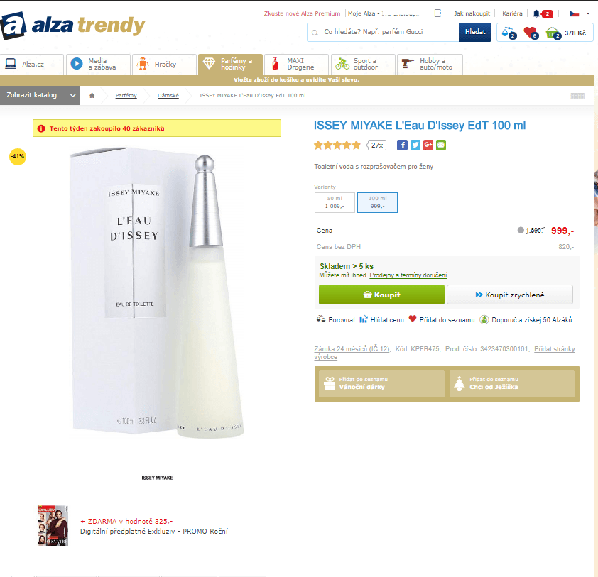 ISSEY MIYAKE L'Eau D'Issey EdT 100 ml