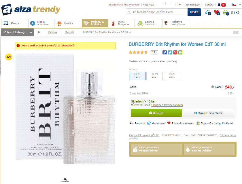 BURBERRY Brit Rhythm for Women EdT 30 ml